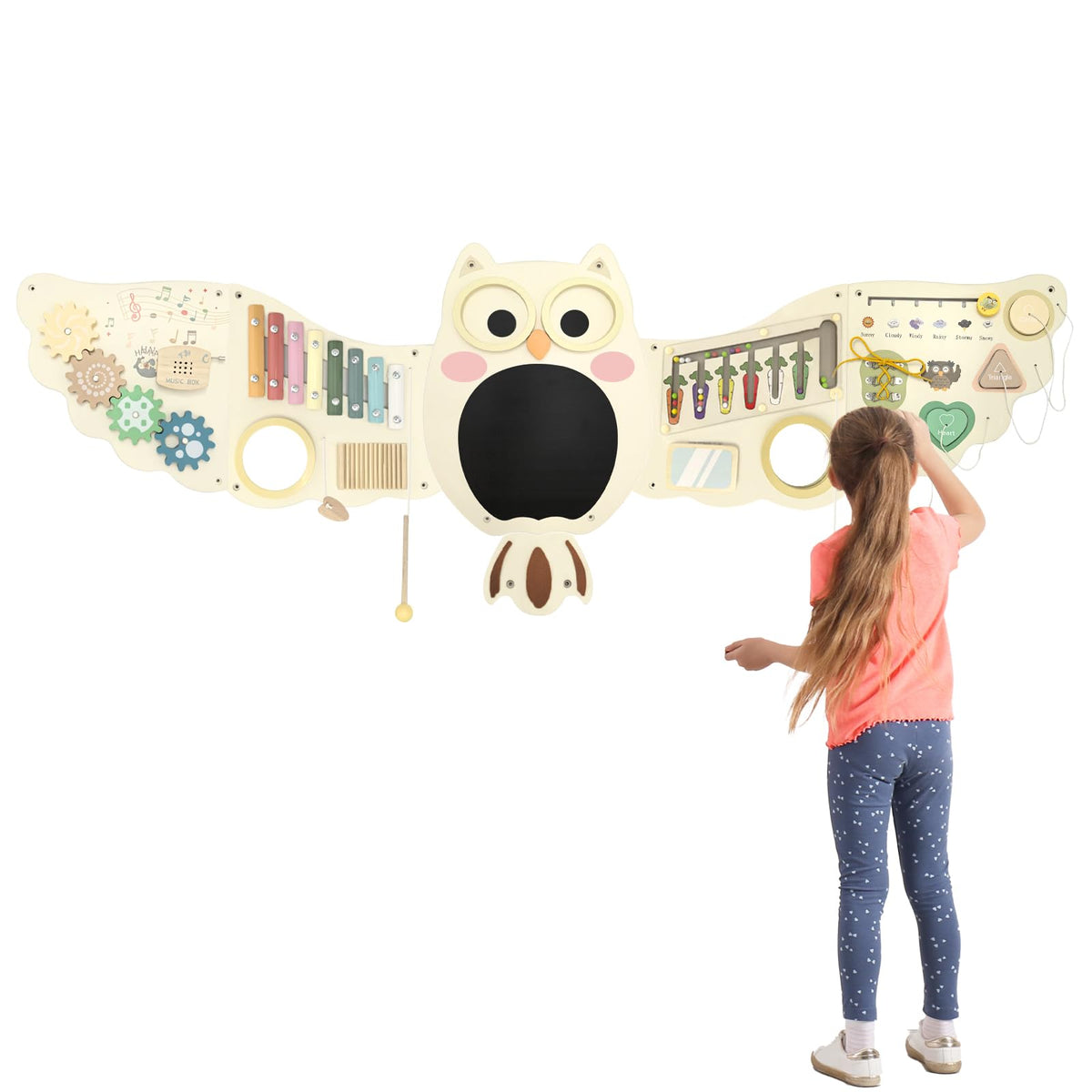 Baotree Owl activity wall busy board for toddler sensory play