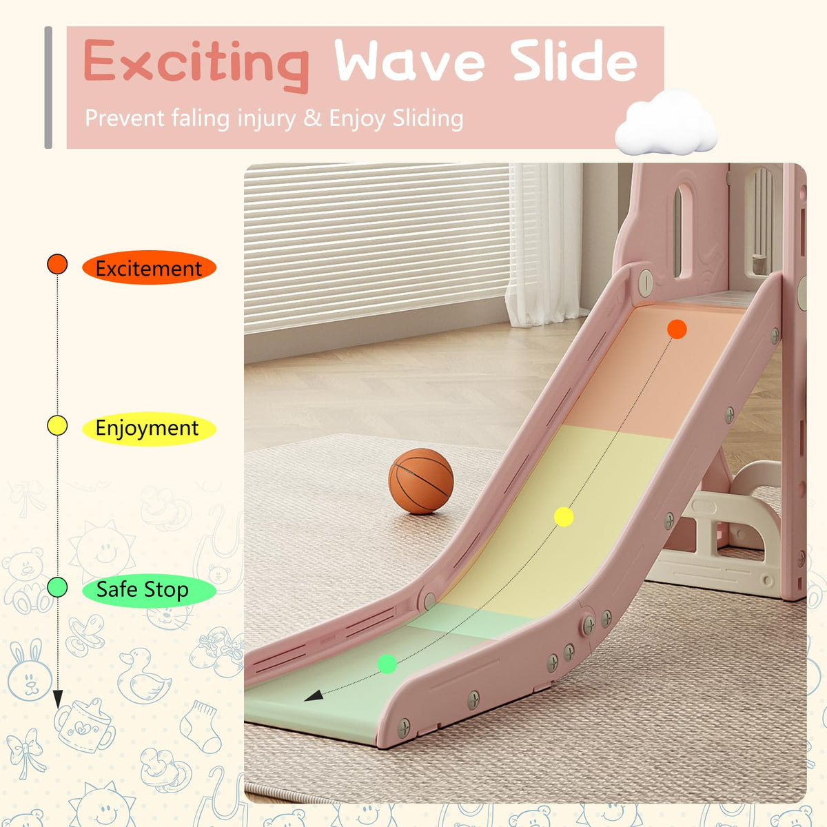 Baotree toddler climber with handrails ensures safe entry and balance practice.