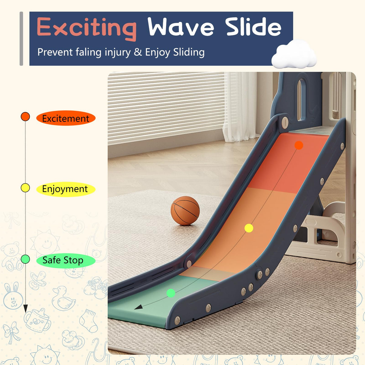 Baotree toddler climber with non-slip steps supports safe climbing