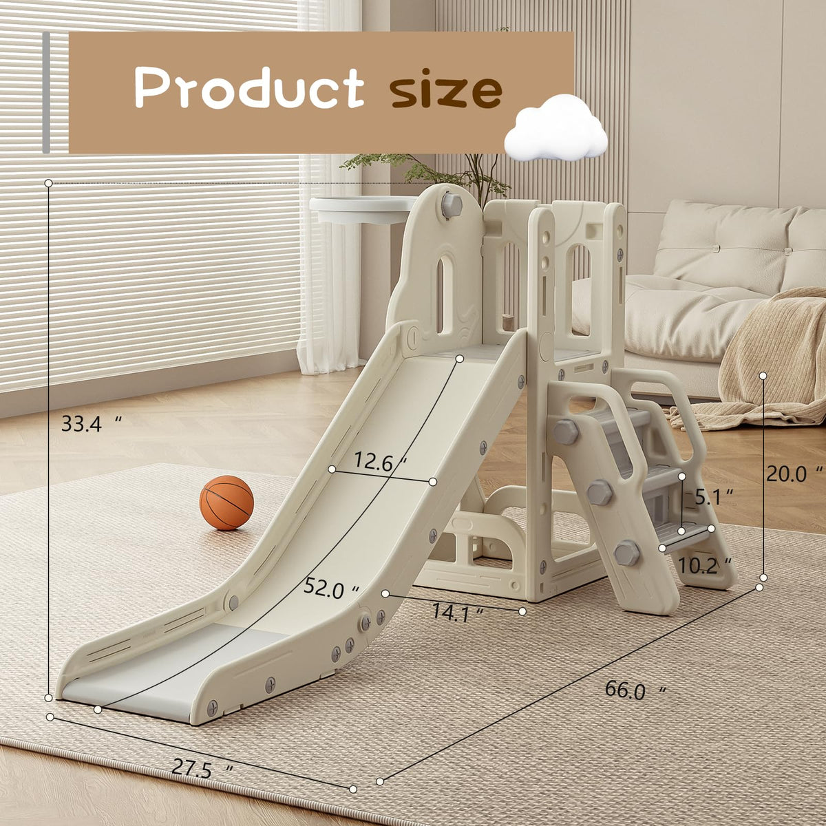Baotree slide for indoor outdoor use fits homes and yards