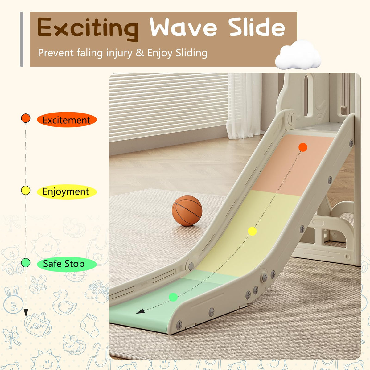 Baotree slide storage space keeps toys organized for quick play sessions
