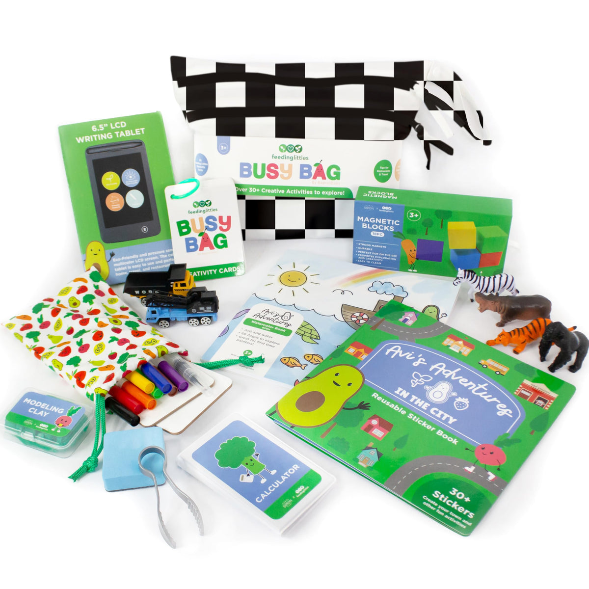 BapronBaby Feeding Littles Busy Bag with black checkerboard hero, ideal travel activity.
