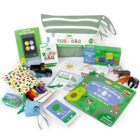 BapronBaby Feeding Littles Busy Bag contents for travel-friendly, kid-occupied meals.