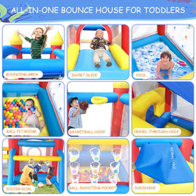 Baralir inflatable bounce house ball pit interior encouraging safe social play