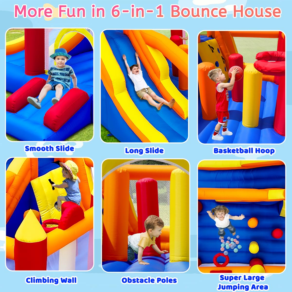 Baralir bounce house basketball hoop for cooperative scoring
