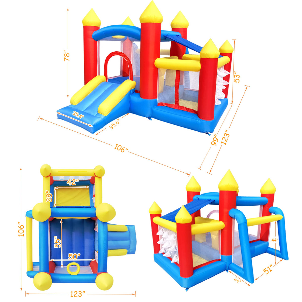 Baralir inflatable bouncer includes blower for quick quiet inflation