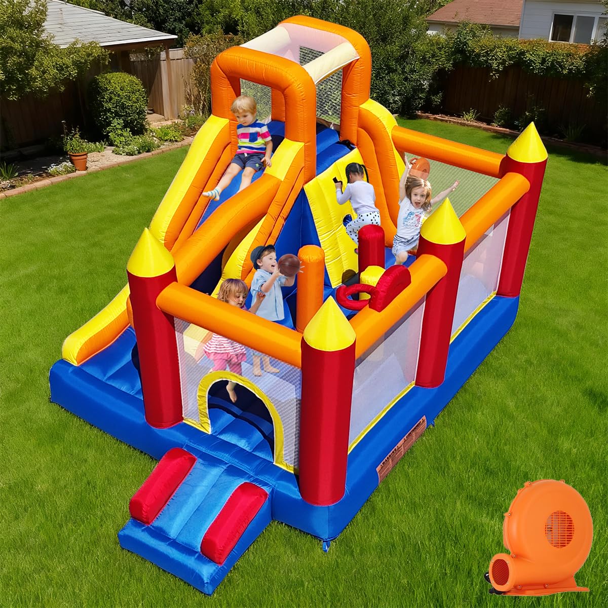 Baralir inflatable bounce house with oversized jump area for safe backyard fun