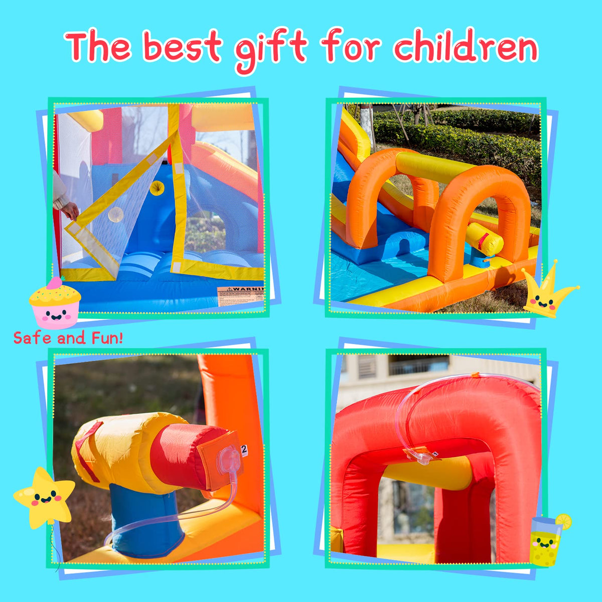 Baralir inflatable bounce house water park climbing wall promotes active movement and coordination
