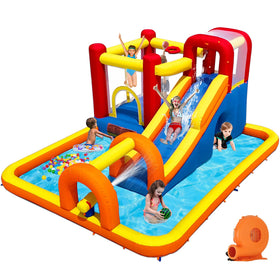 Baralir inflatable bounce house water park long slide for outdoor family fun and cooling play