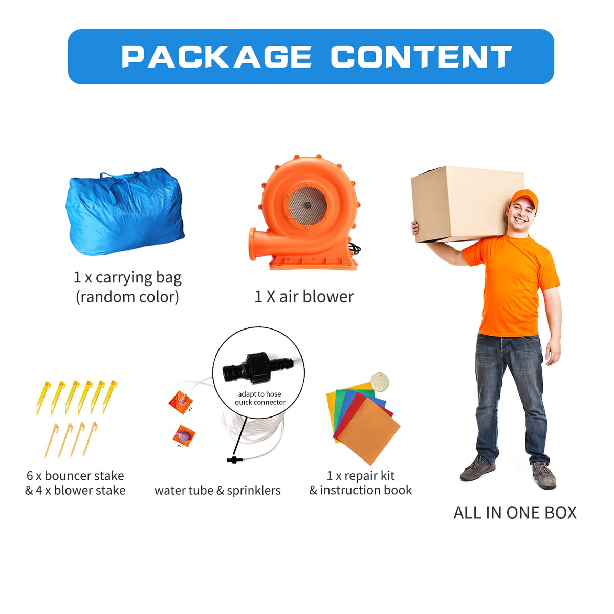 Baralir inflatable bounce house water park quick setup saves time for backyard parties