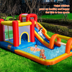 Baralir inflatable bounce house water park splash pool providing safe, active play on hot days