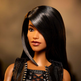 Barbie Aaliyah doll features zippered vest and detached sleeves for edge.
