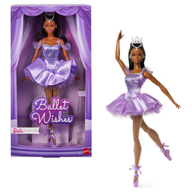 Barbie Ballet Wishes doll in purple tutu for display and play.