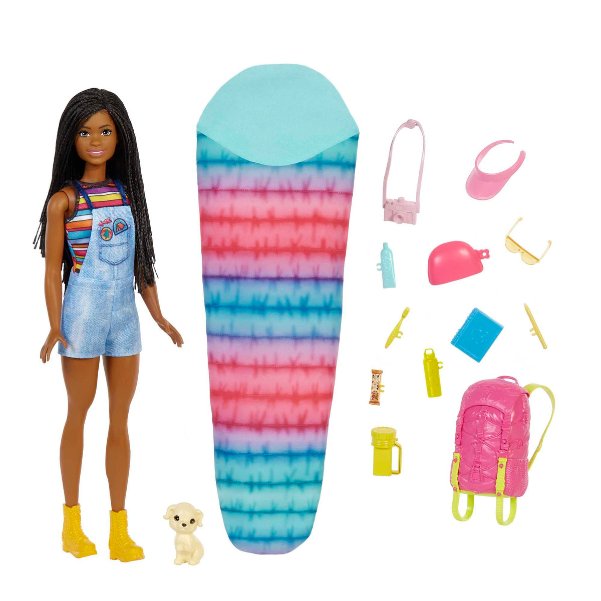 Barbie Brooklyn camping doll with puppy for imaginative outdoor adventures