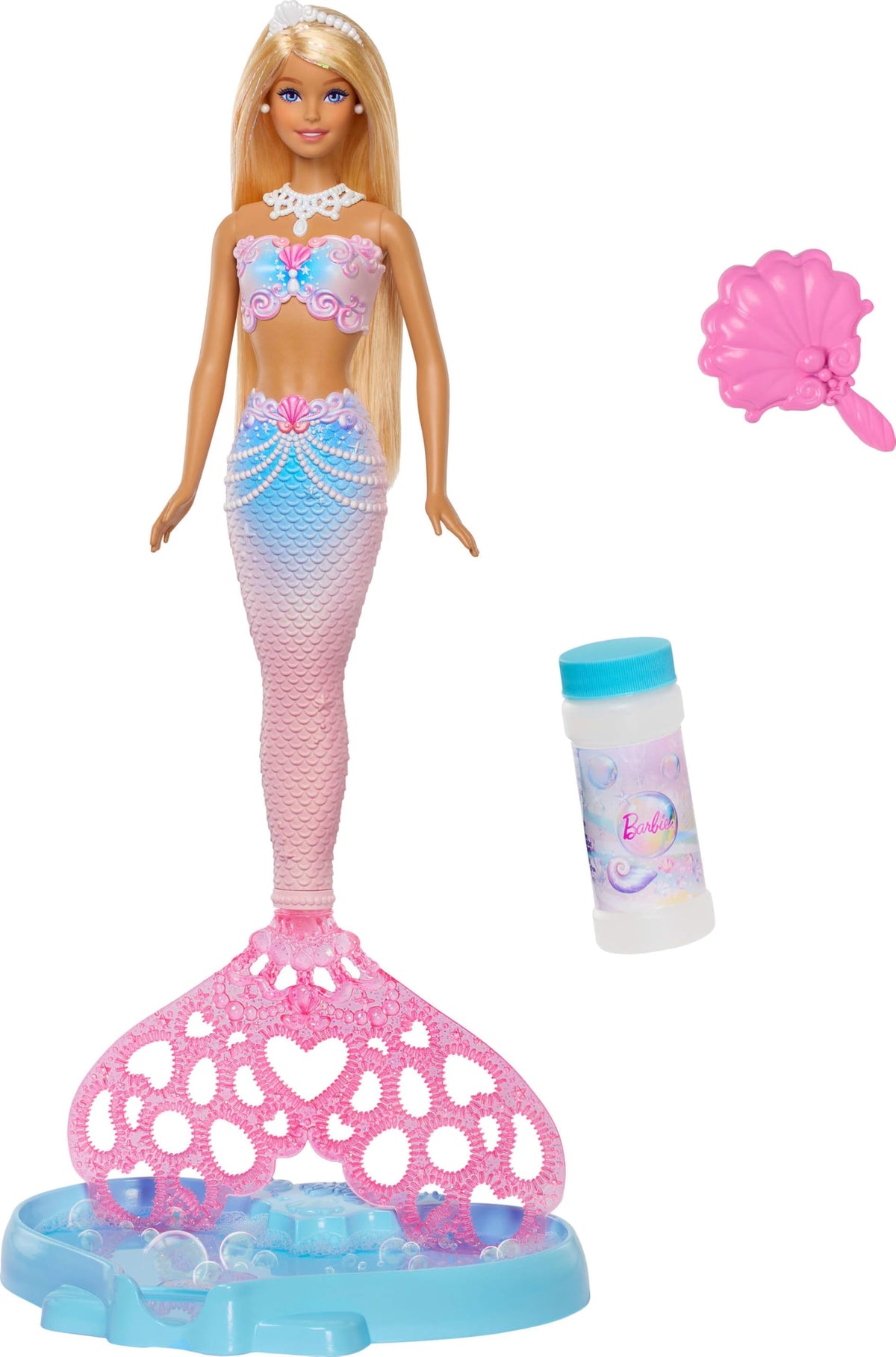 Barbie Bubble Sparkle Mermaid doll with bubble tray sparks imaginative bubble play