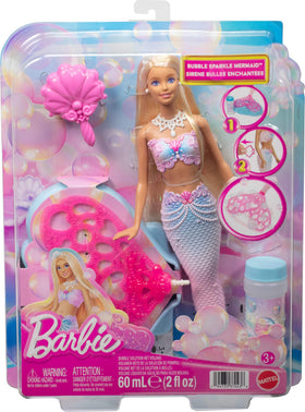 Barbie Bubble Sparkle Mermaid doll color-streaked hair invites creative makeovers