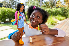 Barbie camping backpack with gear supports organized pretend hiking