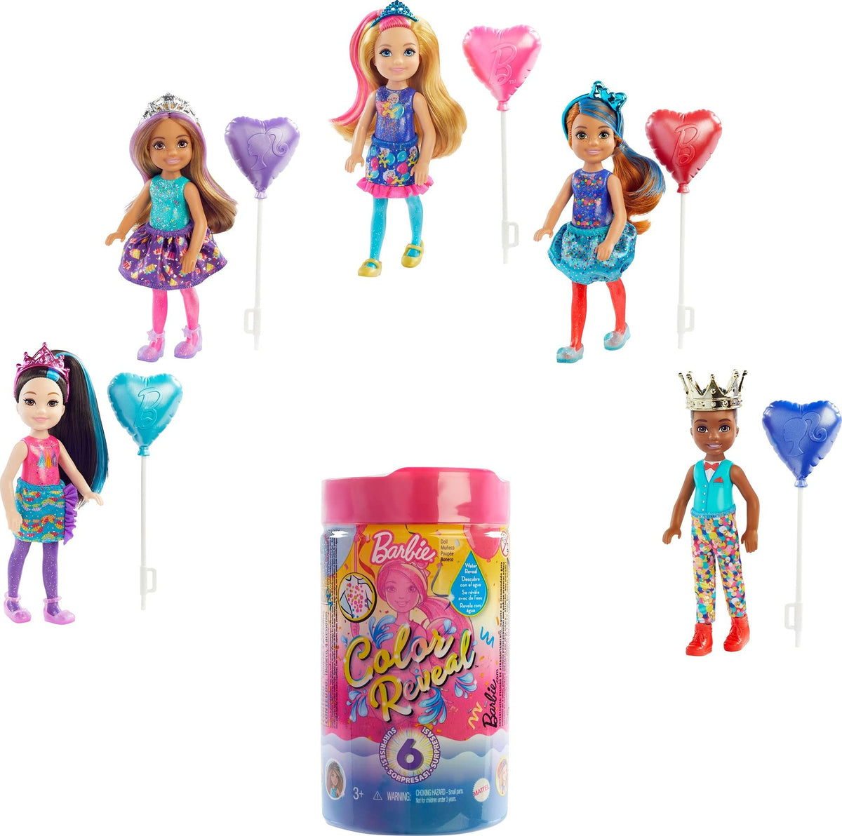 Barbie Chelsea Color Reveal doll in party dress sparks imaginative unboxing play