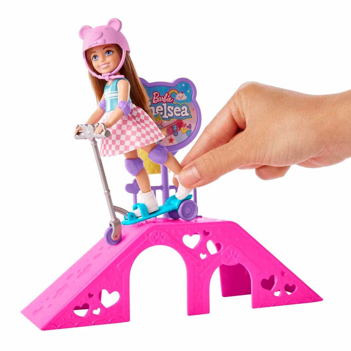 Barbie Chelsea doll enjoys the picnic area for snack-time stories.