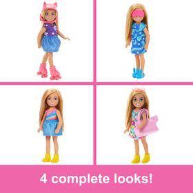 Barbie Chelsea outfits for four looks, kids can mix and match.