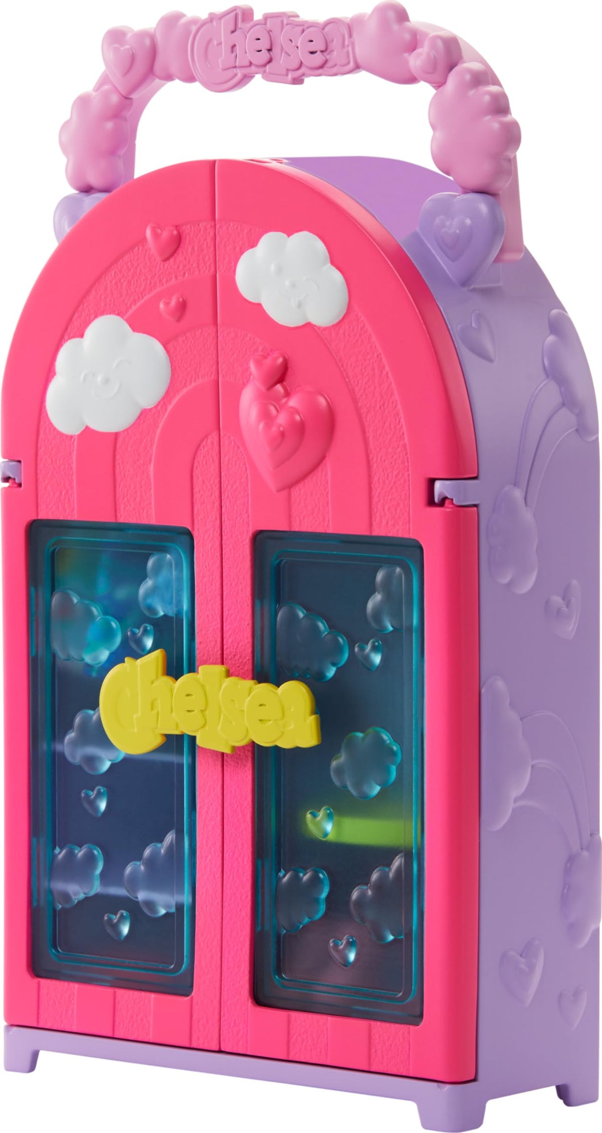 Barbie Chelsea foldable closet for easy storage and travel-ready play.