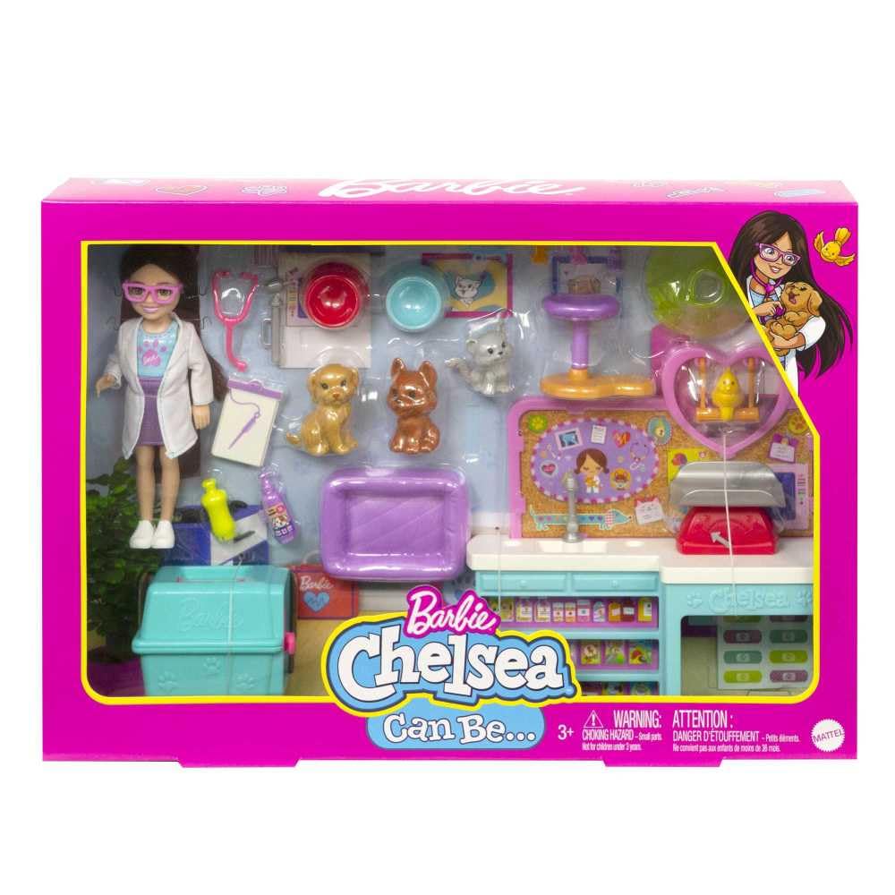 Bird with moving swing enhances the Barbie Chelsea Pet Vet scene