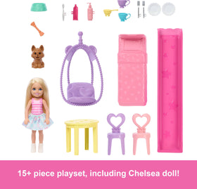 Barbie Chelsea Pop-Up House living room chair scene for pretend gatherings