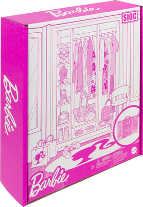 Barbie closet playset portable handle enables easy travel and storage.
