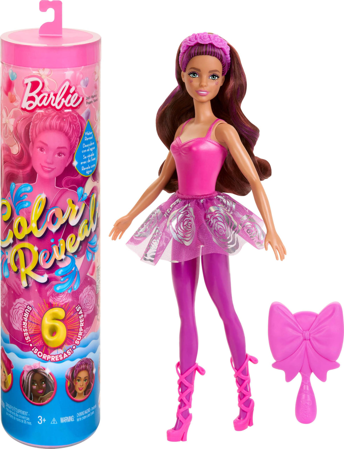 Barbie Color Reveal doll with ballet skirt for stylish mix-and-match play.