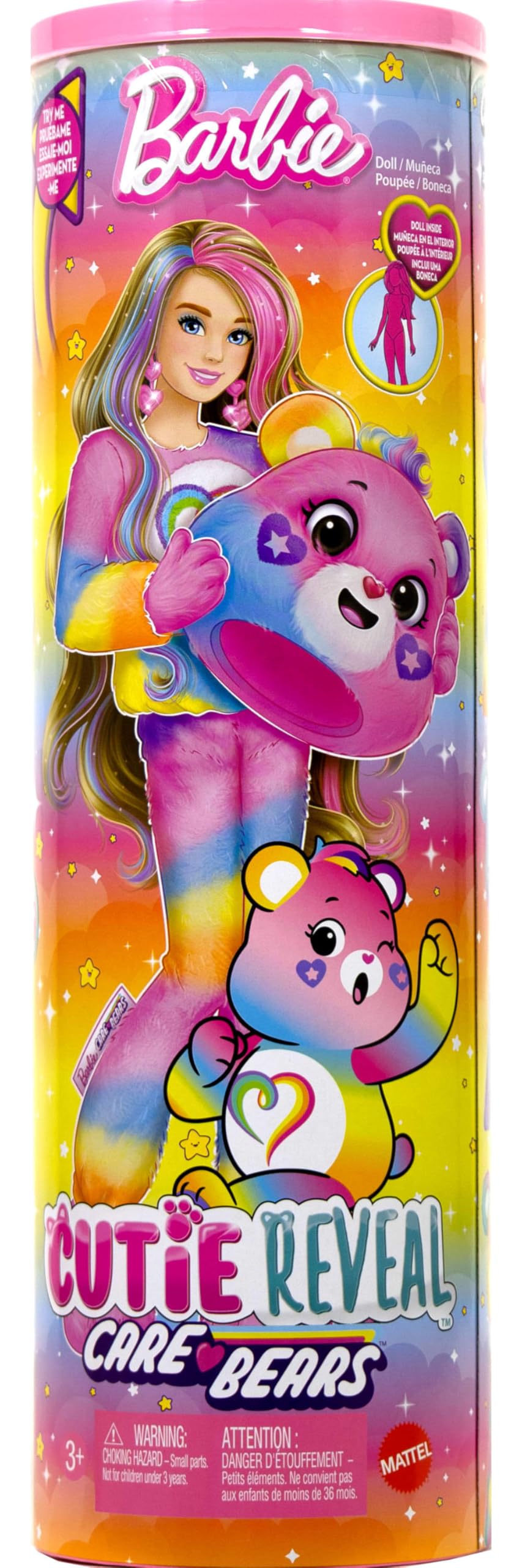 Barbie Cutie Reveal Care Bears color-change feature uses water to reveal face details and magical smiles