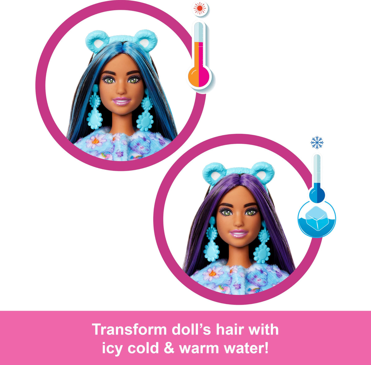 Barbie Cutie Reveal Care Bears reversible fleece jacket transforms look during play