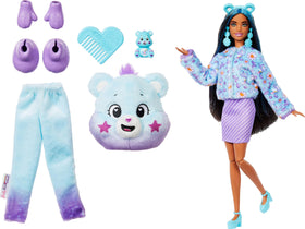 Barbie Cutie Reveal Care Bears shoes and sponge-comb complete the fashion set