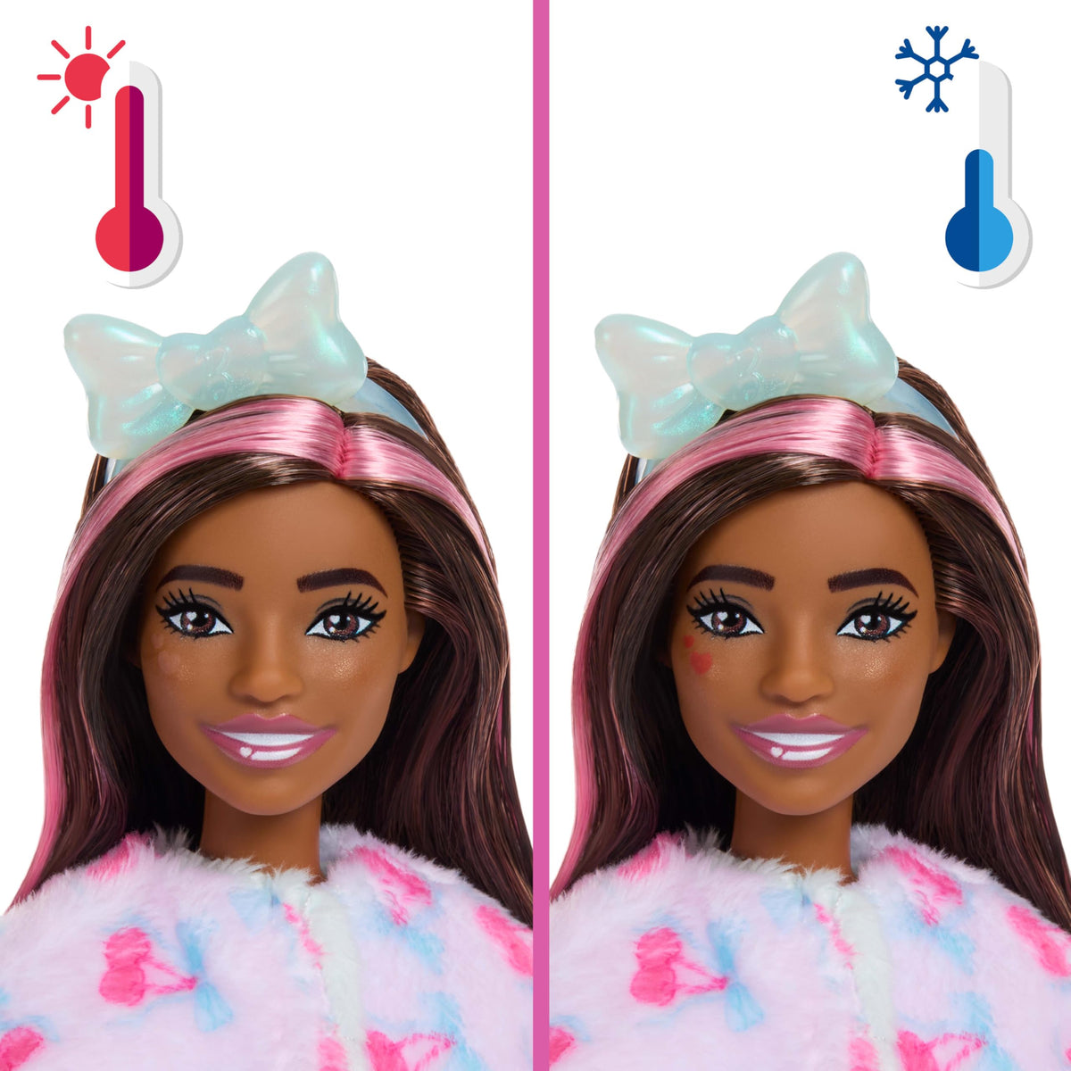 Barbie Cutie Reveal Cuddly Accessories Bags show skirts, headbands and boots for dress-up.