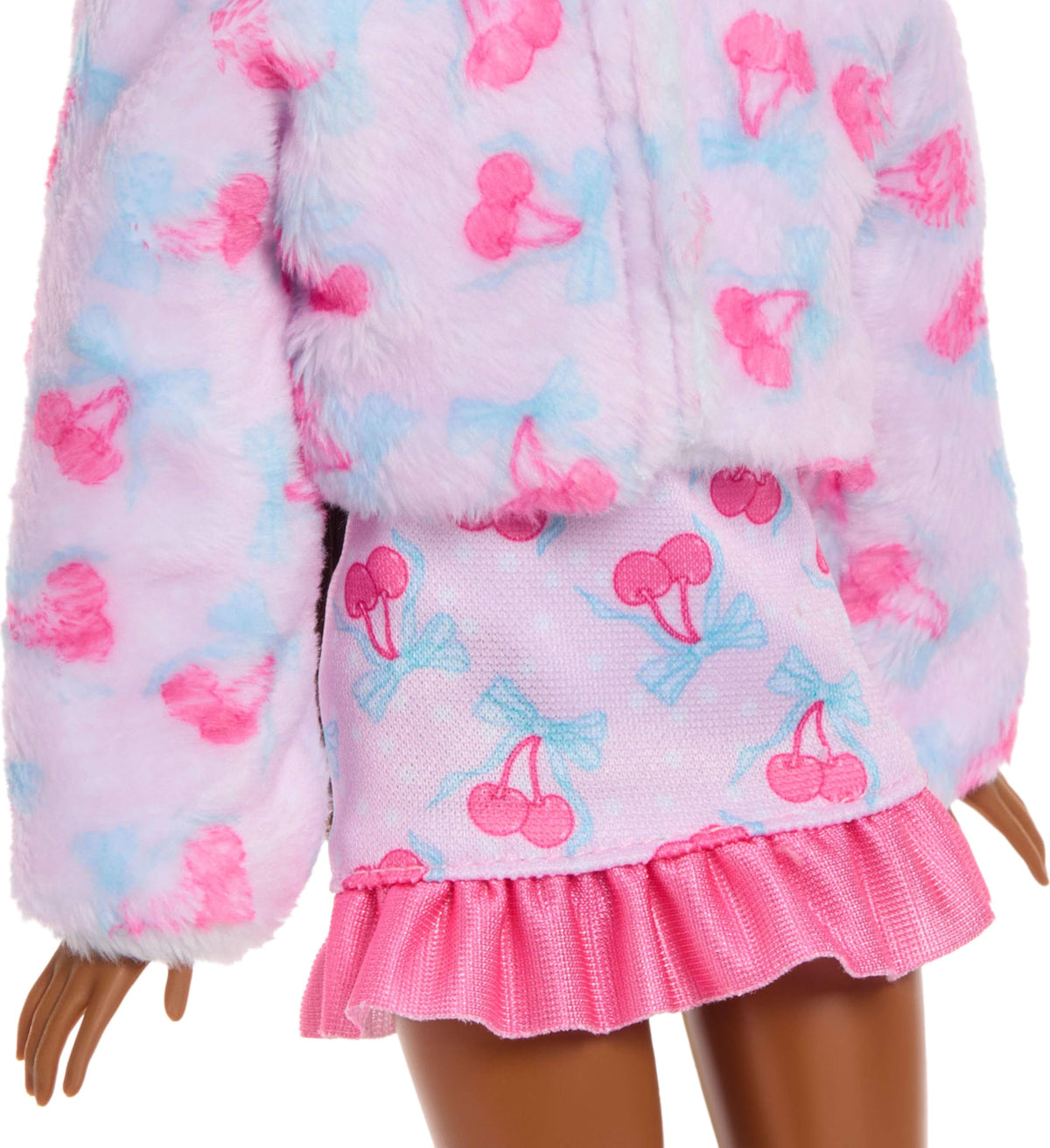 Barbie Cutie Reveal Cuddly Reversible Top reveals fleece jacket and a pet bed.