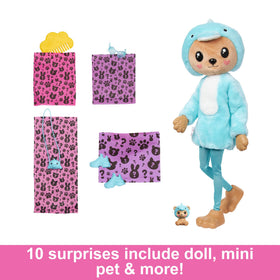 Barbie Cutie Reveal doll with blue and blonde hair for styling play