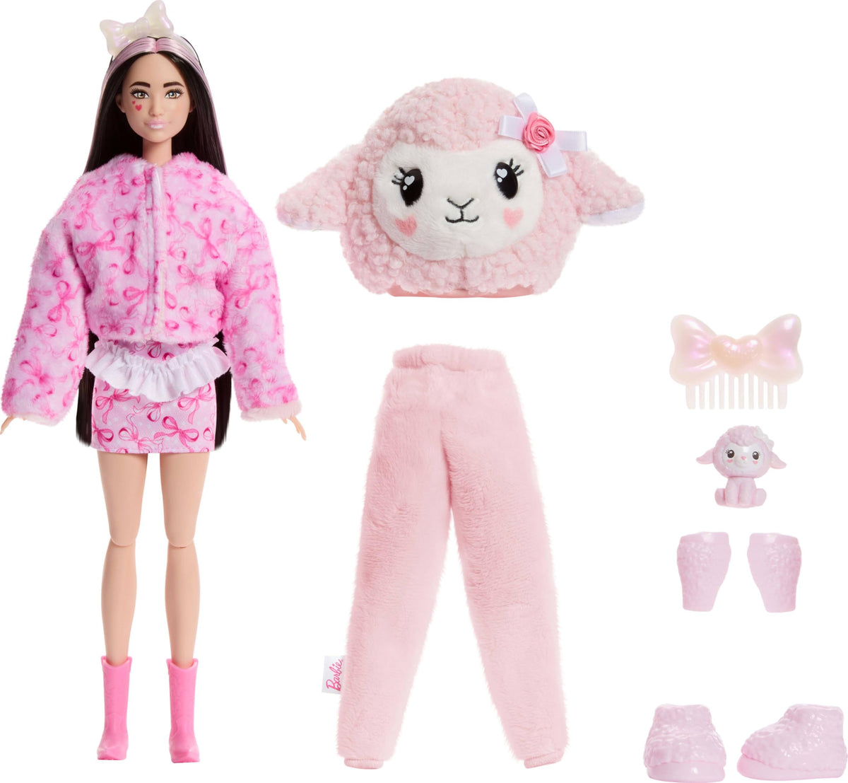 Barbie Cutie Reveal water color-change features on doll and mini pet faces