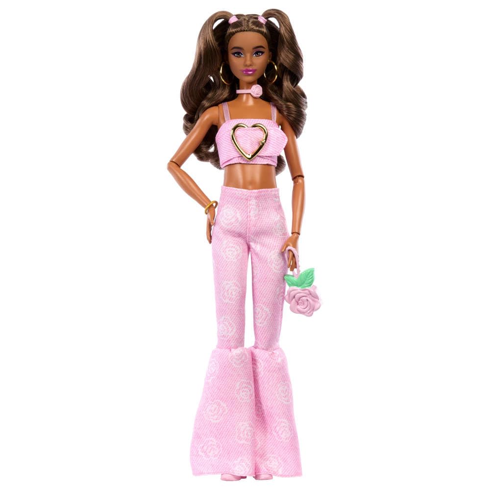 Barbie Deluxe Style doll in pink denim crop top for chic play and display