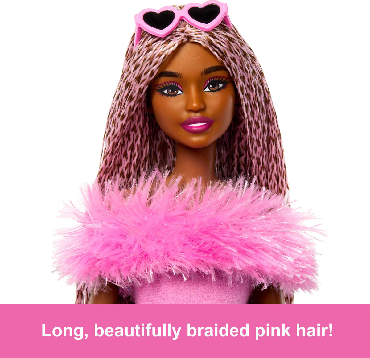 Barbie Deluxe Style Doll 4 wearing soft pink top and pant set for chic pretend wear.