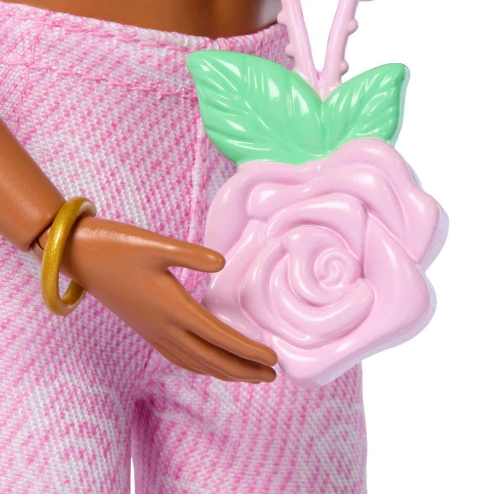 Barbie Deluxe Style doll with wavy brown hair and half-up pigtails for creative styling