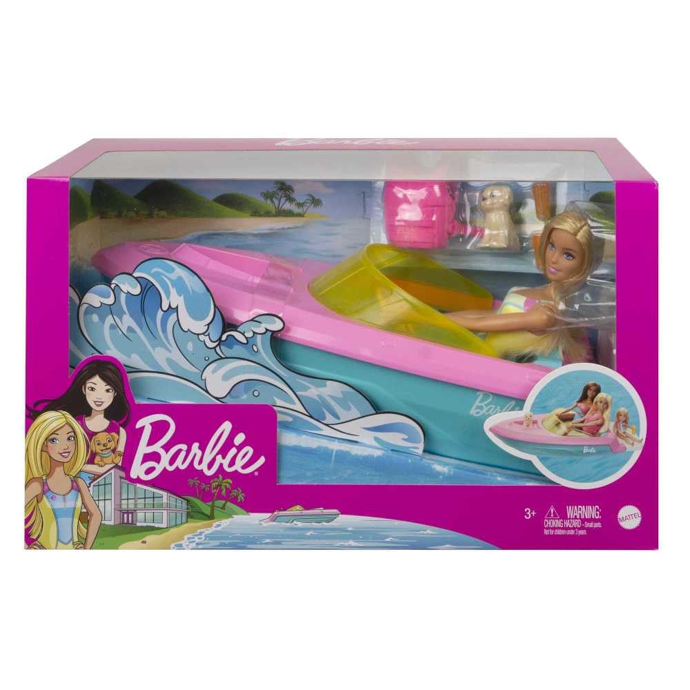Colorful Barbie boat playset for shared storytelling