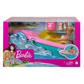 Colorful Barbie boat playset for shared storytelling