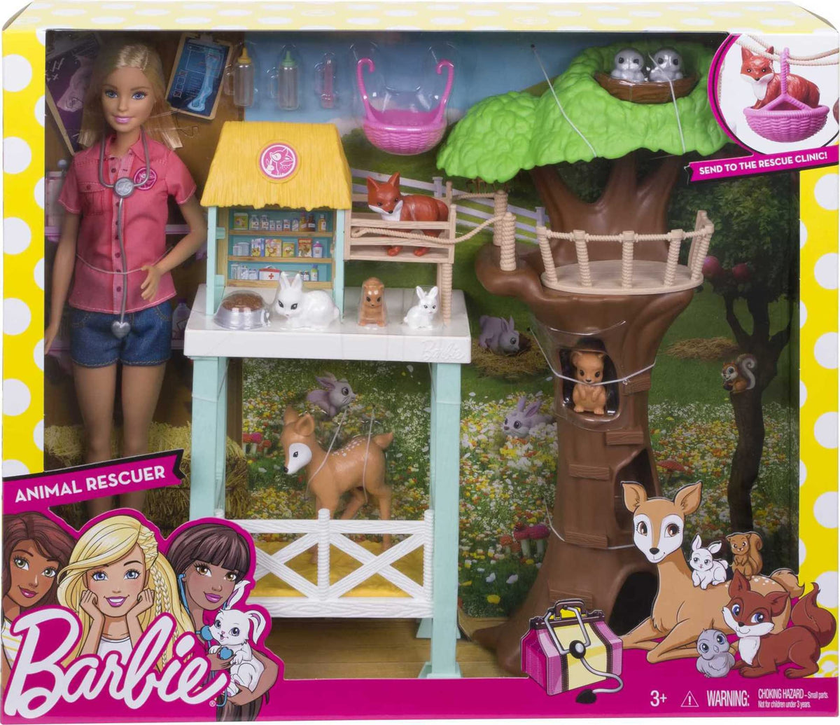 Barbie Vet Doll with eight animal patients for varied rescue stories