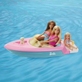 Barbie doll in swimsuit enjoying bath time play
