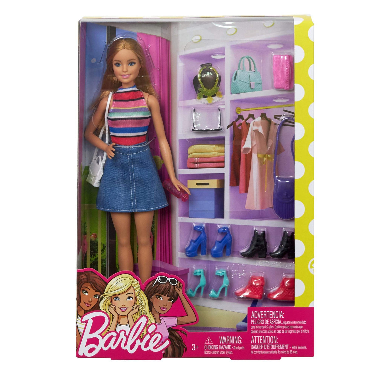 Barbie doll holding a pink water bottle to fuel pretend storytelling