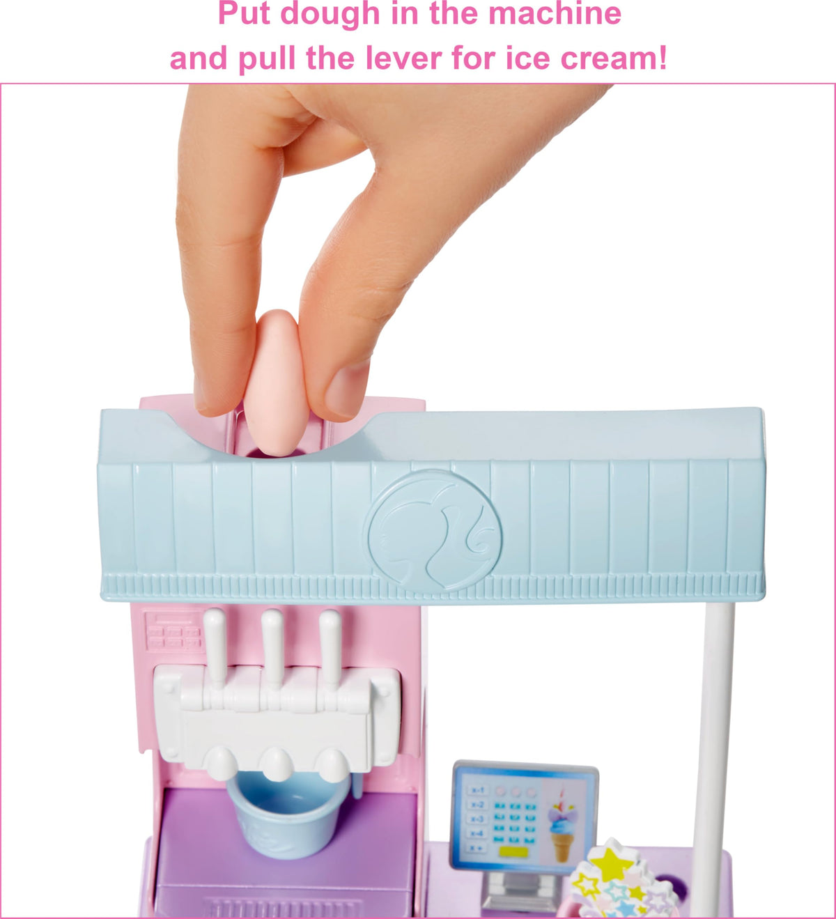 Pink and blue Barbie dough colors for rolling and swirling play
