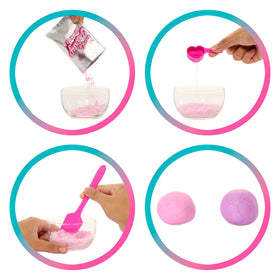 Barbie dough kit with mold tray enables creative cake decorations.