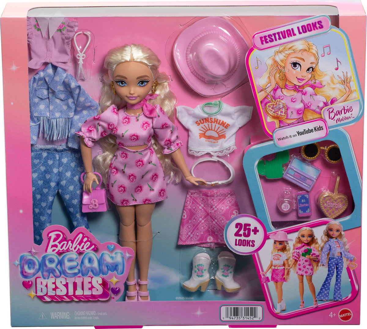 Barbie Dream Besties accessories set including cowboy hat and purses for outfits.