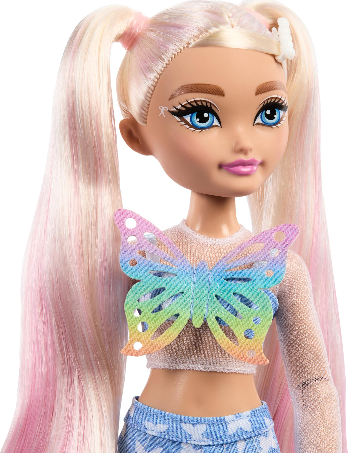 Barbie Dream Besties Malibu denim shorts with peplum hem offer versatile styling options.