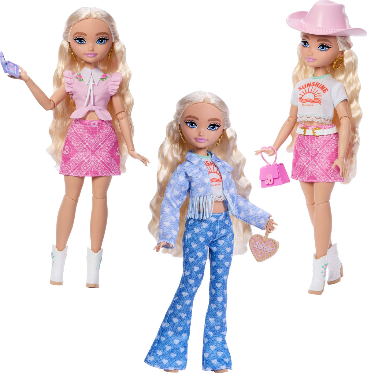 Barbie Dream Besties rose-printed dress for chic style.