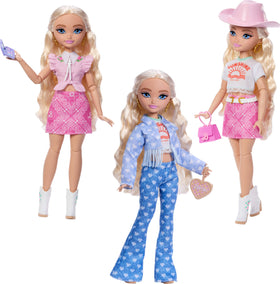 Barbie Dream Besties rose-printed dress for chic style.